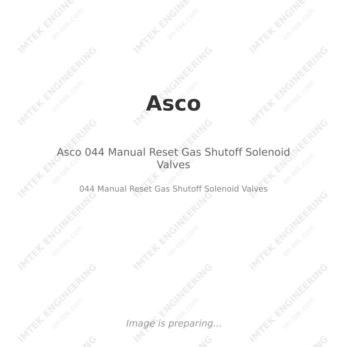 Asco 044 Manual Reset Gas Shutoff Solenoid Valves