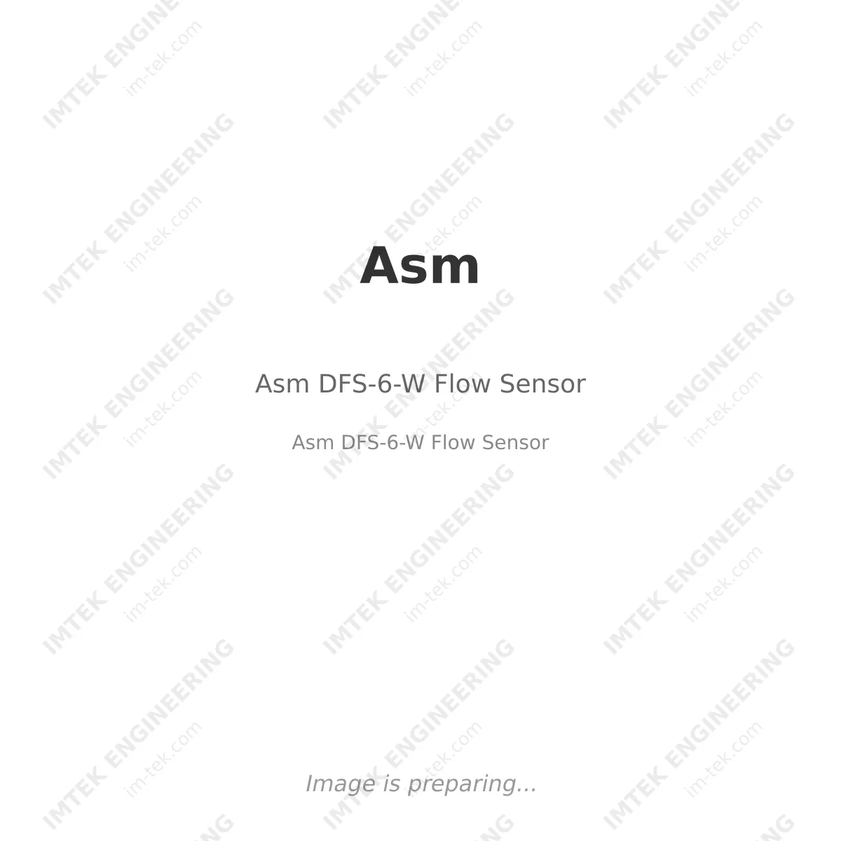 Asm DFS-6-W Flow Sensor