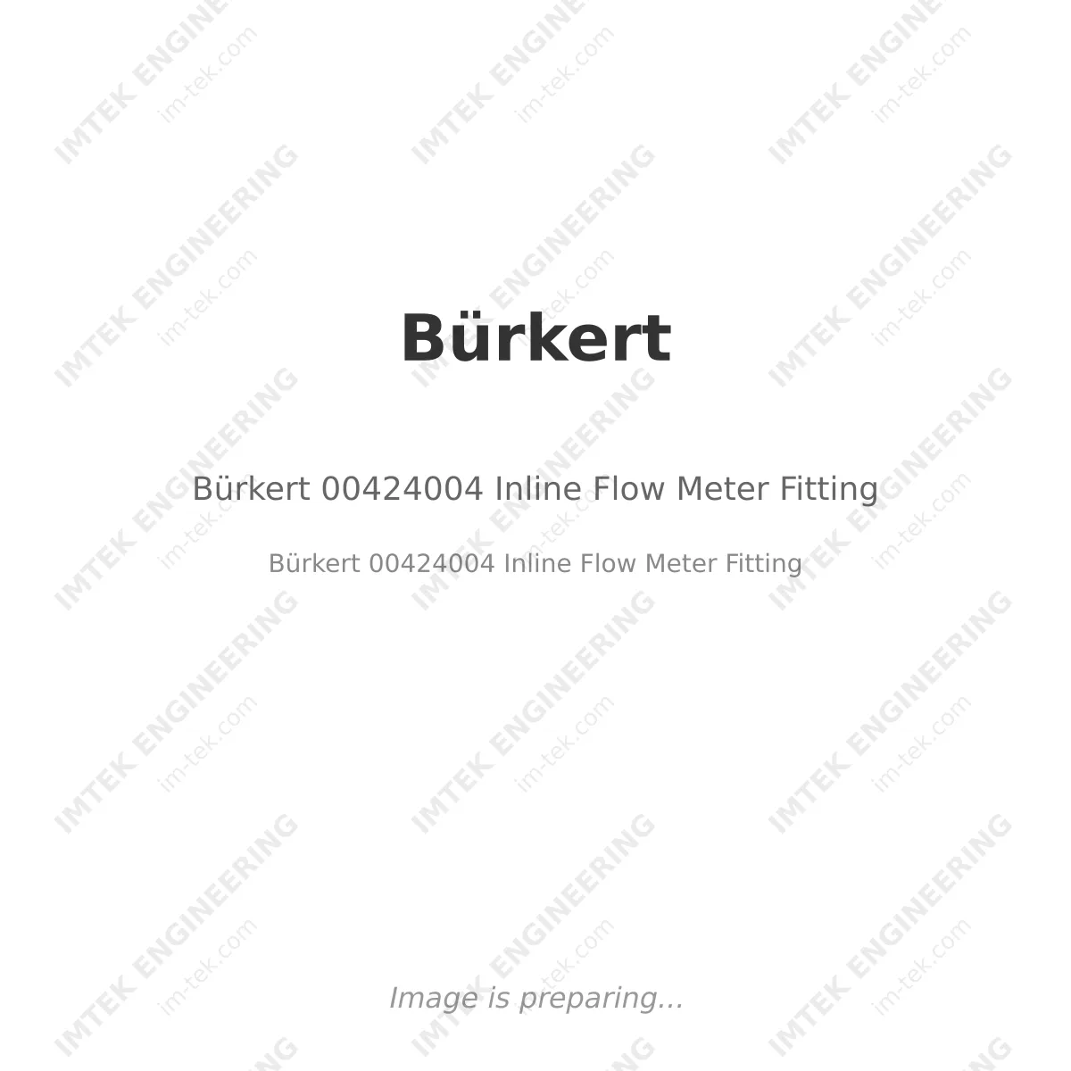 Bürkert 00424004 Inline Flow Meter Fitting