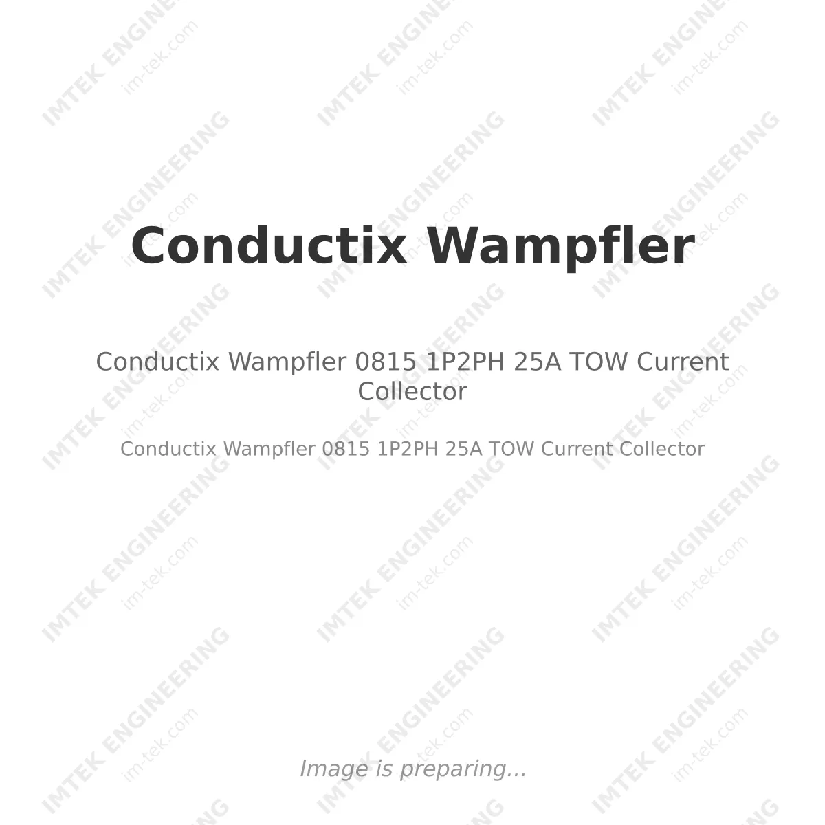 Conductix Wampfler 0815 1P2PH 25A TOW Current Collector