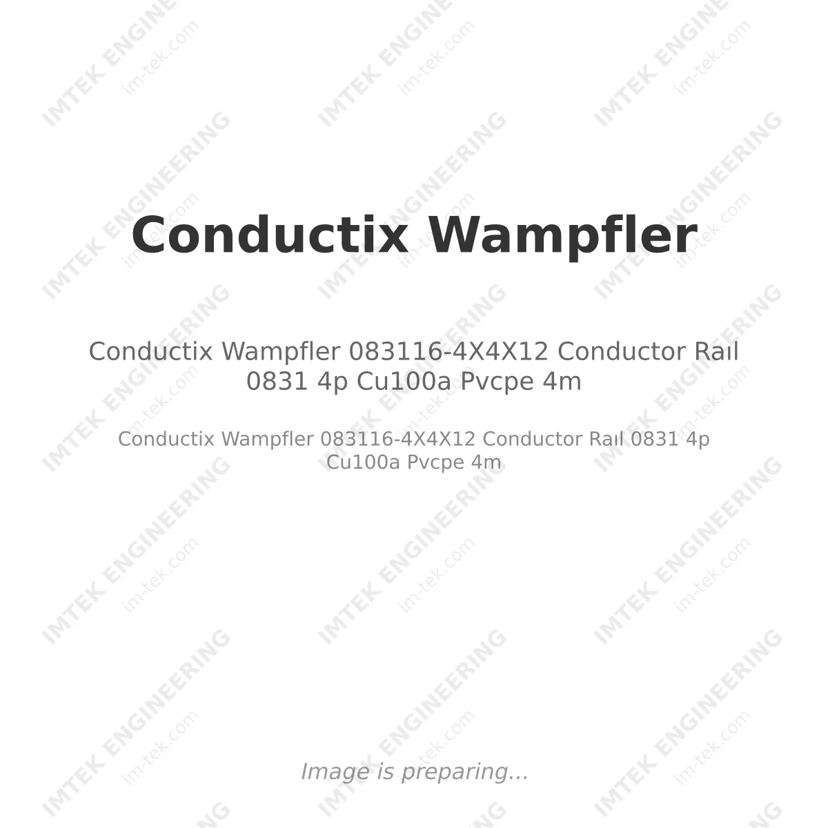 Conductix Wampfler 083116-4X4X12 Conductor Raıl 0831 4p Cu100a Pvcpe 4m