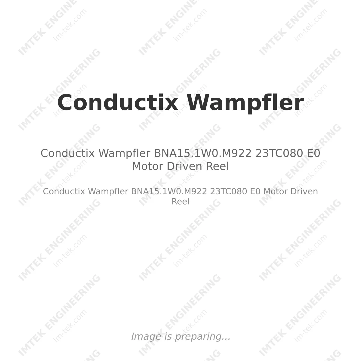 Conductix Wampfler BNA15.1W0.M922 23TC080 E0 Motor Driven Reel