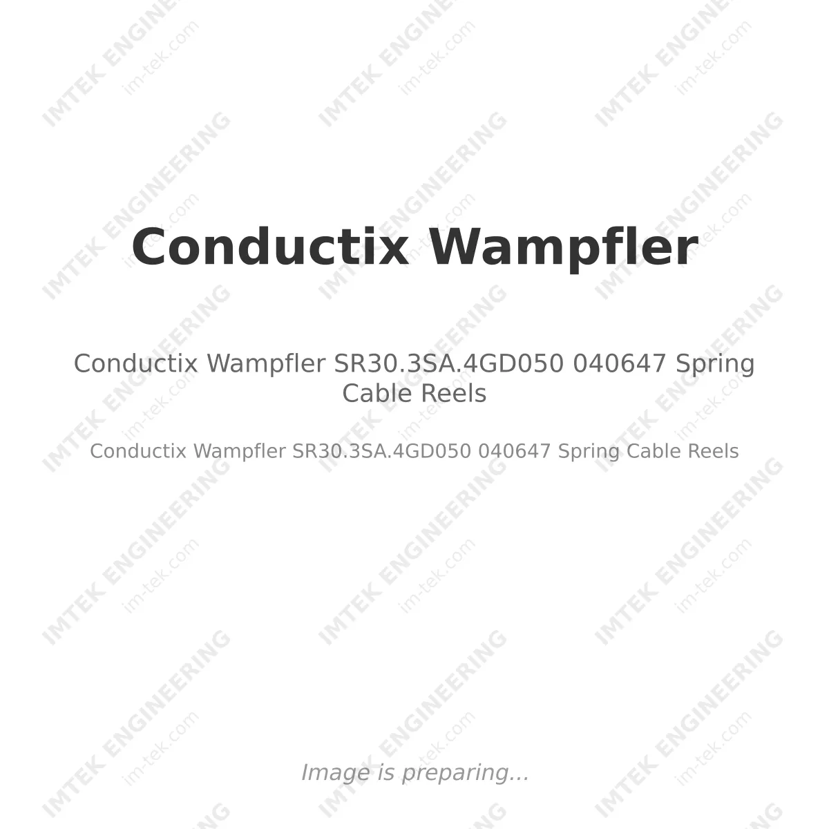 Conductix Wampfler SR30.3SA.4GD050 040647 Spring Cable Reels