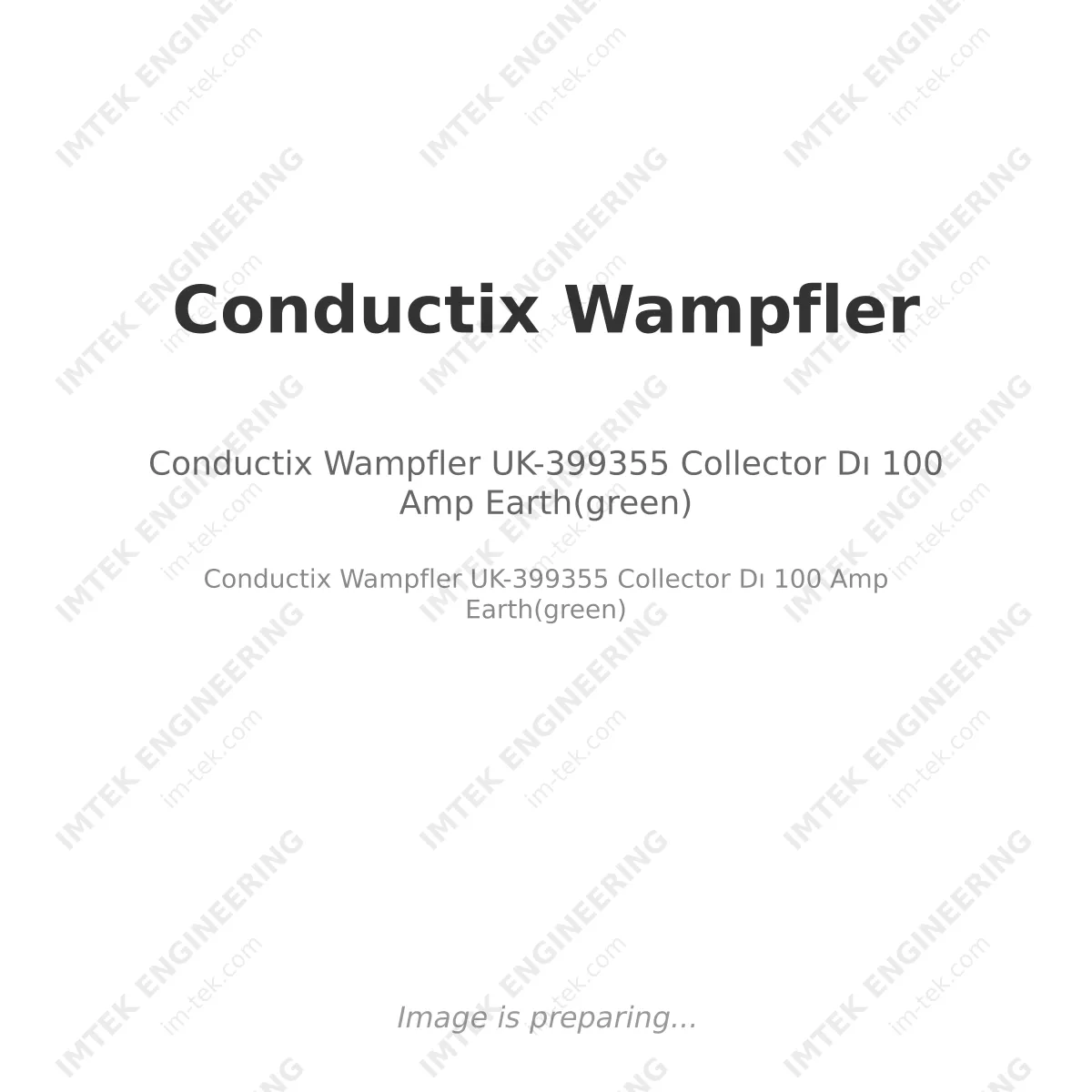 Conductix Wampfler UK-399355 Collector Dı 100 Amp Earth(green)