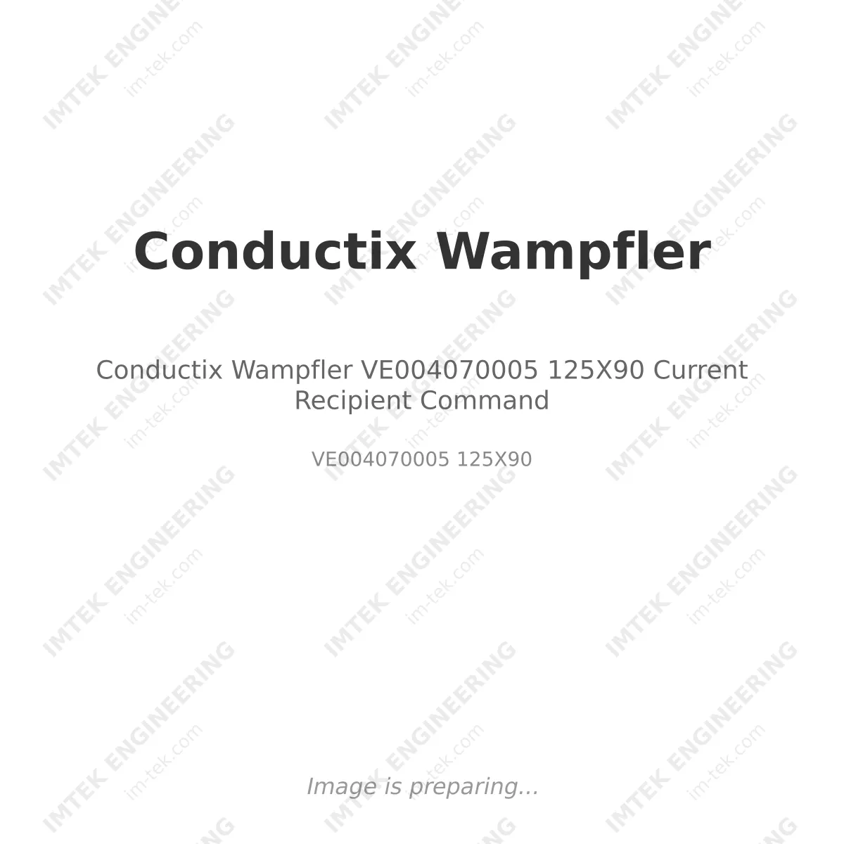 Conductix Wampfler VE004070005 125X90 Current Recipient Command