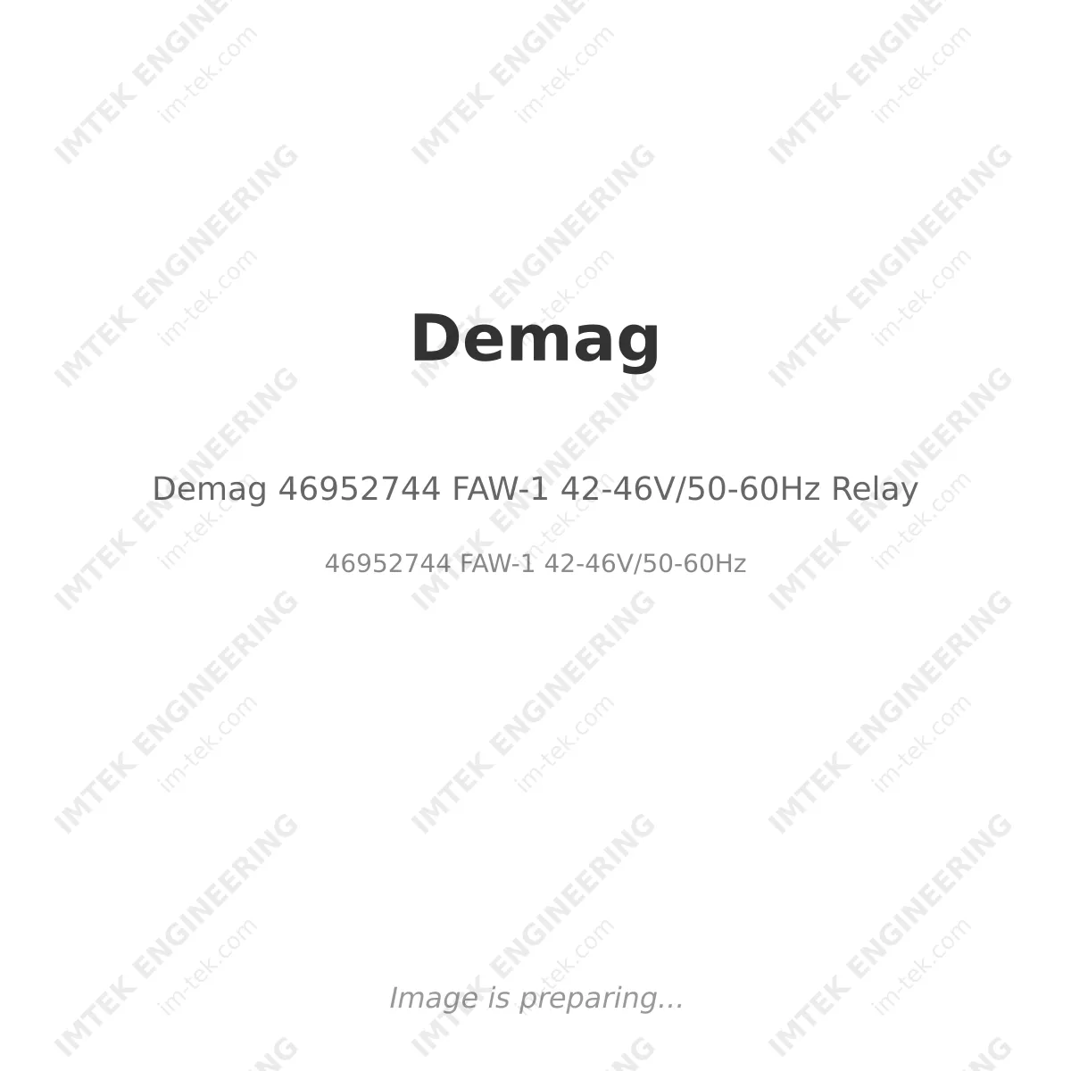 Demag 46952744 FAW-1 42-46V/50-60Hz Relay
