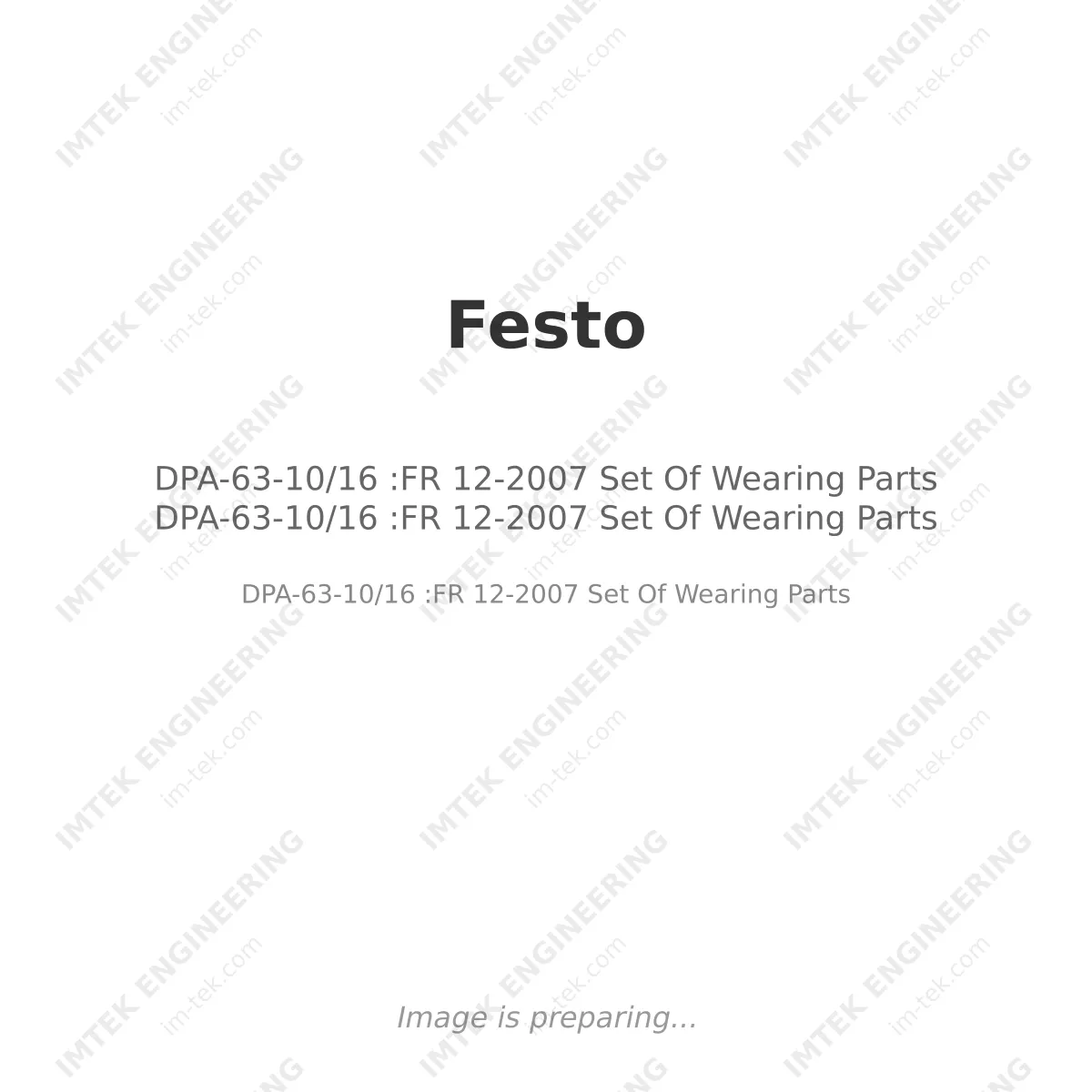 DPA-63-10/16 :FR 12-2007 Set Of Wearing Parts DPA-63-10/16 :FR 12-2007 Set Of Wearing Parts
