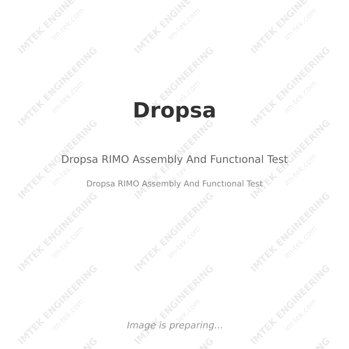Dropsa RIMO  Assembly And Functıonal Test