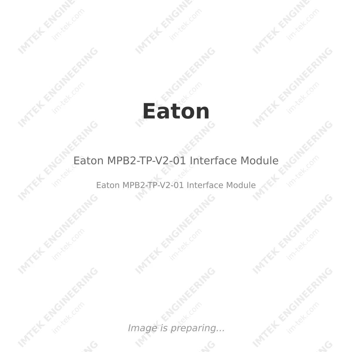 Eaton MPB2-TP-V2-01 Interface Module