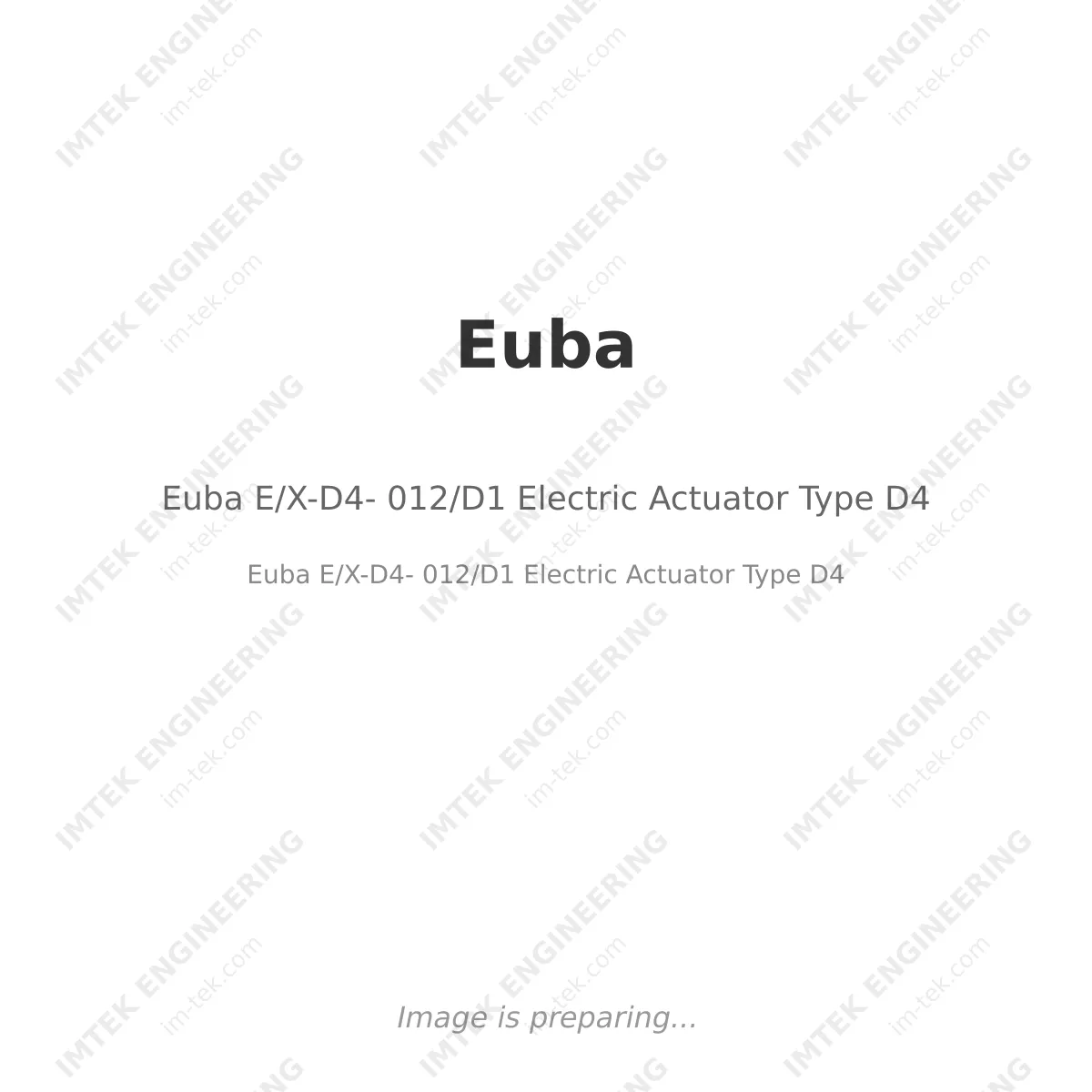 Euba E/X-D4- 012/D1 Electric Actuator Type D4