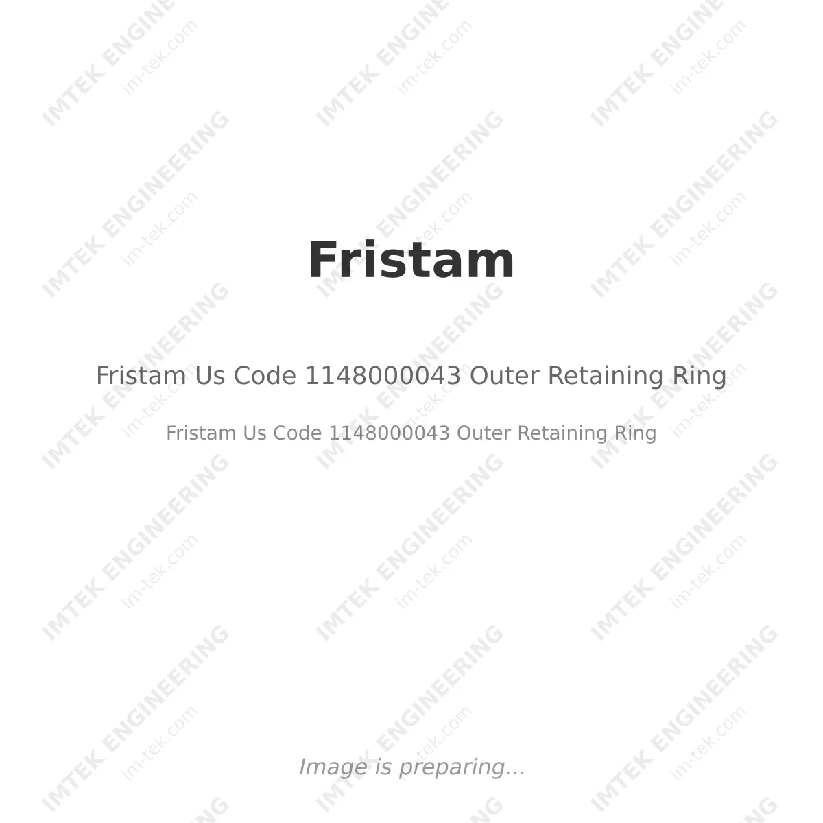 Fristam Us Code 1148000043 Outer Retaining Ring