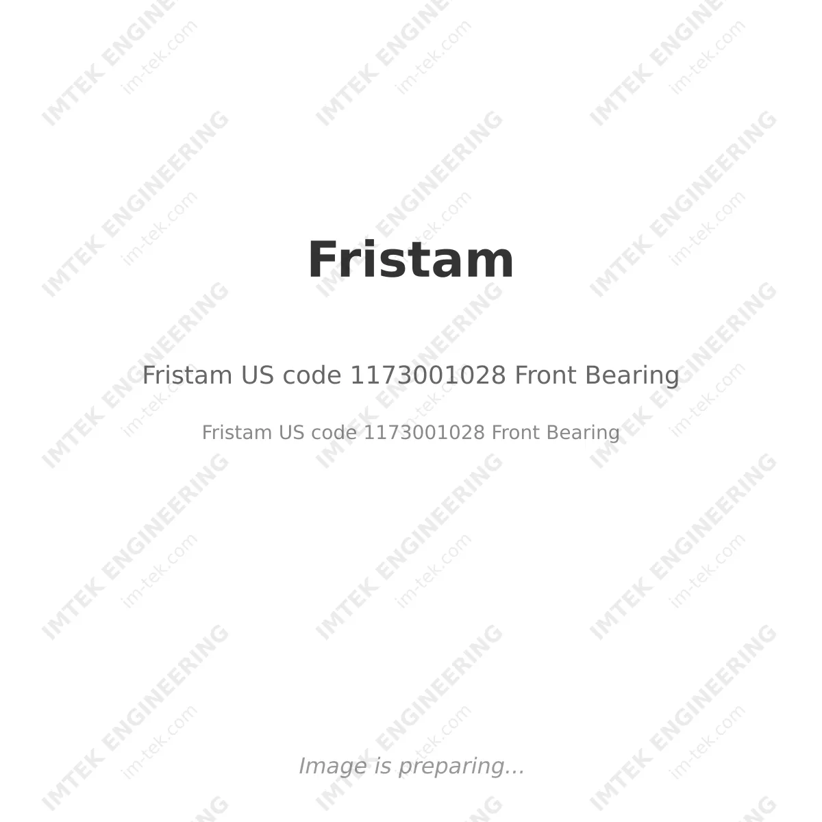 Fristam US code 1173001028  Front Bearing