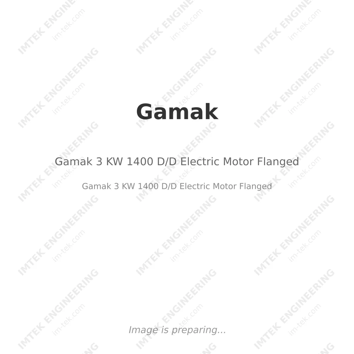 Gamak 3 KW 1400 D/D  Electric Motor Flanged
