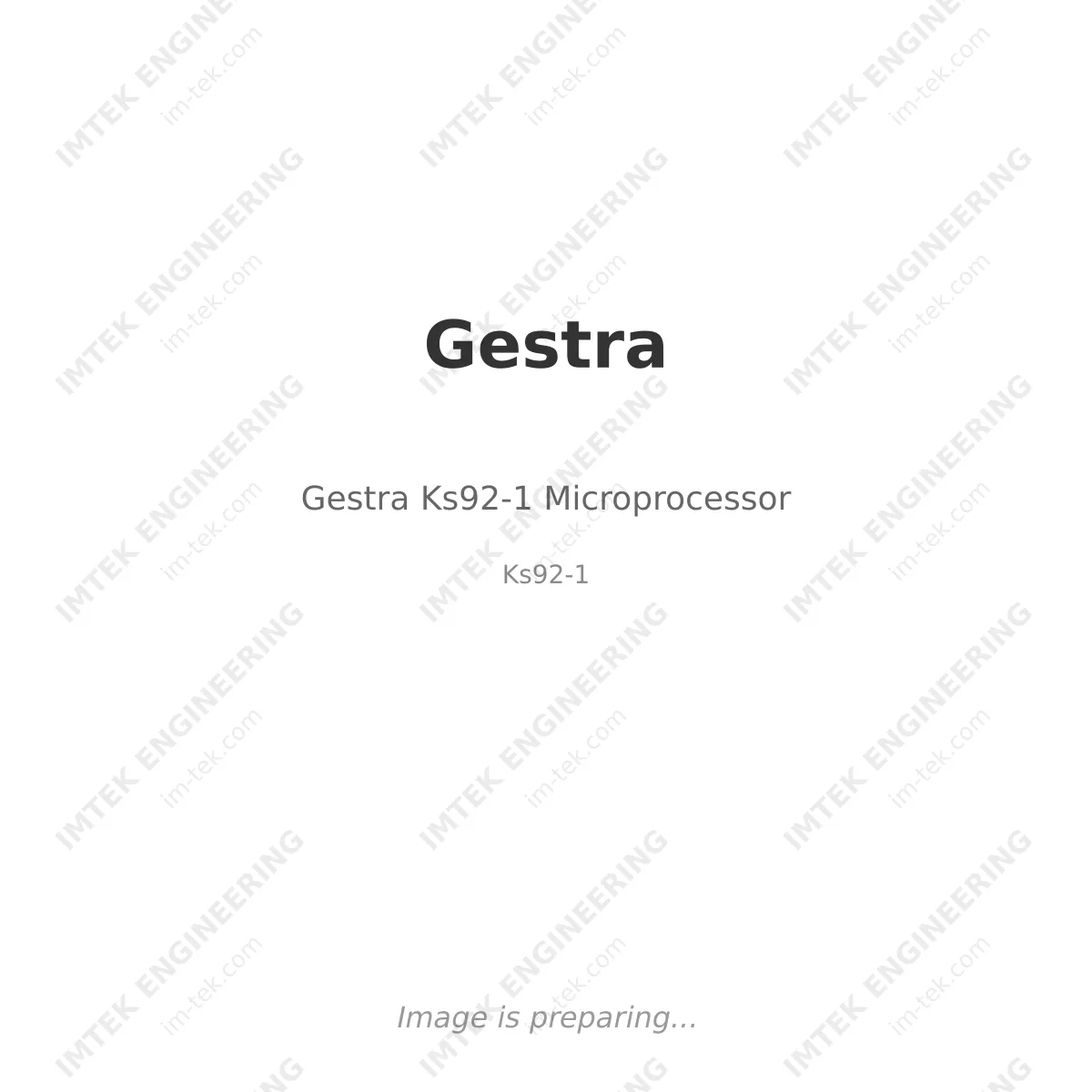 Gestra Ks92-1 Microprocessor