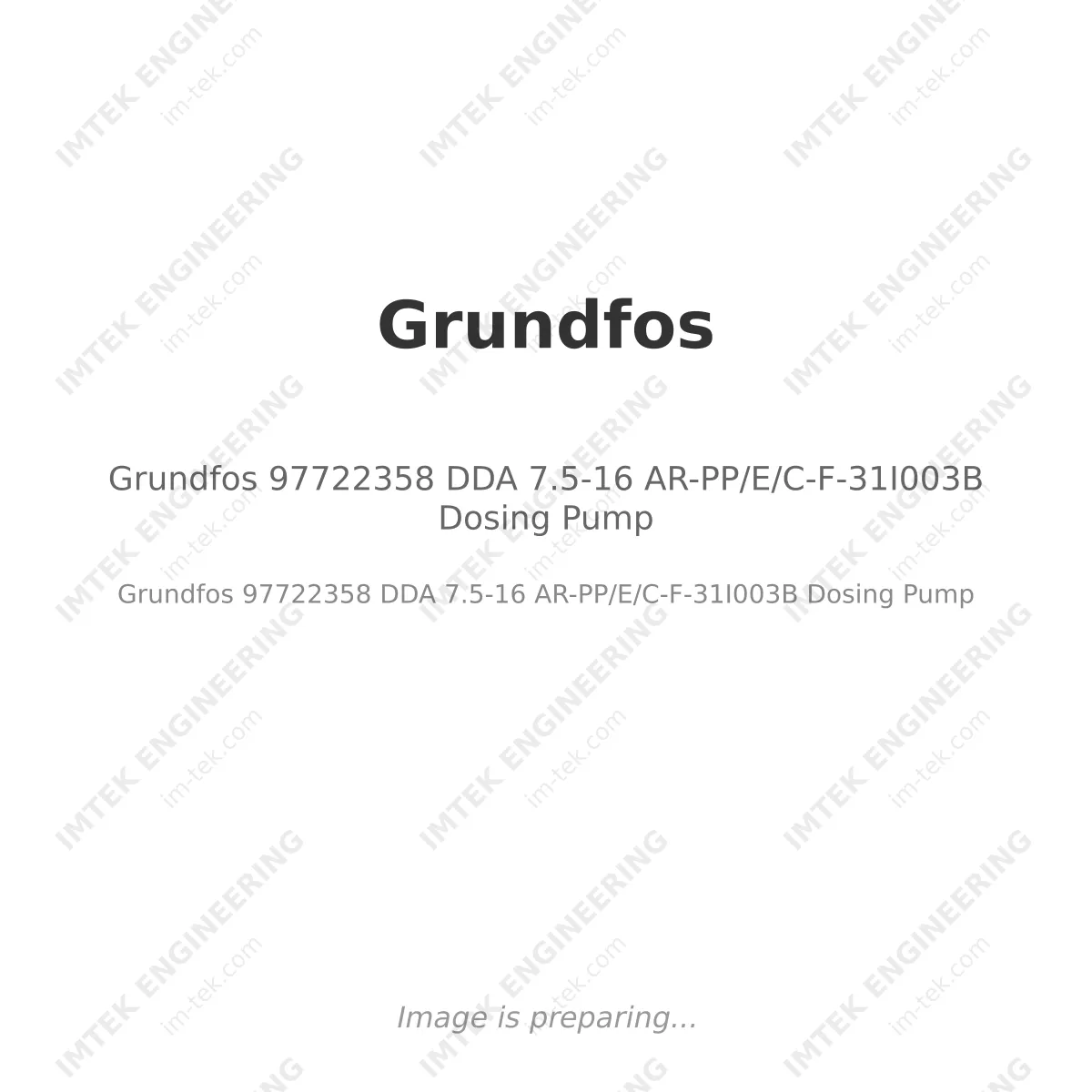 Grundfos 97722358 DDA 7.5-16 AR-PP/E/C-F-31I003B Dosing Pump