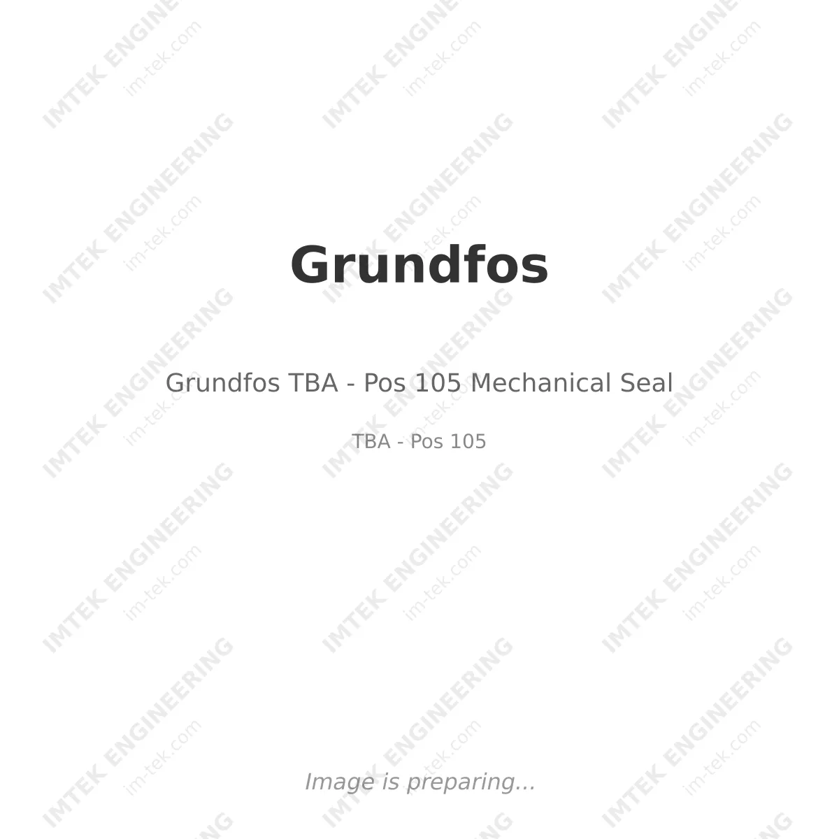 Grundfos TBA - Pos 105 Mechanical Seal