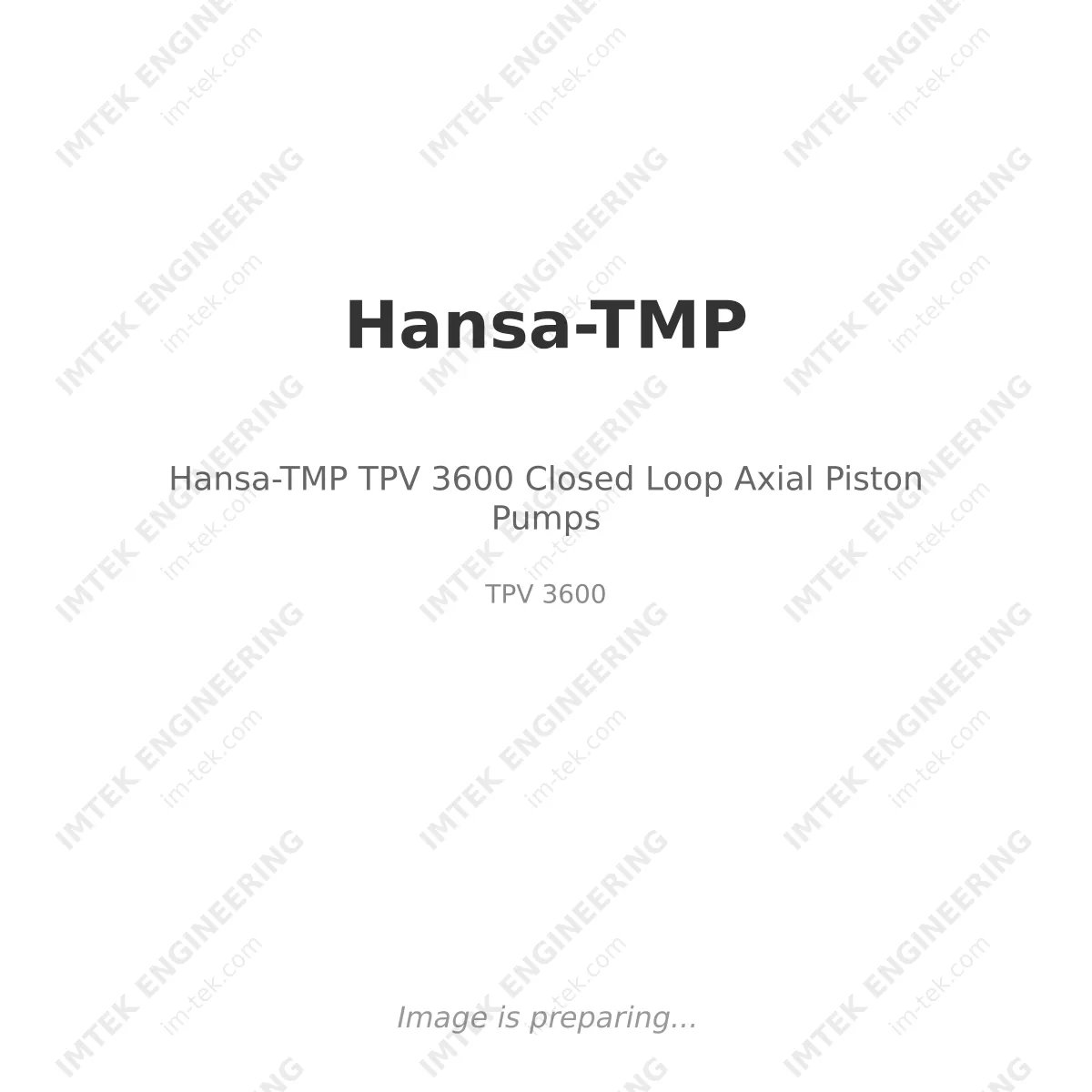 Hansa-TMP TPV 3600  Closed Loop Axial Piston Pumps
