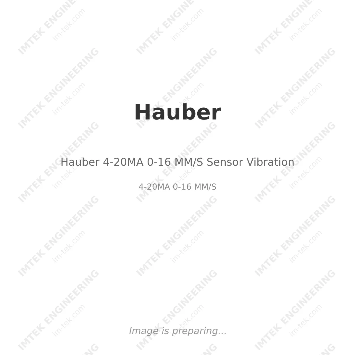 Hauber 4-20MA 0-16 MM/S Sensor Vibration