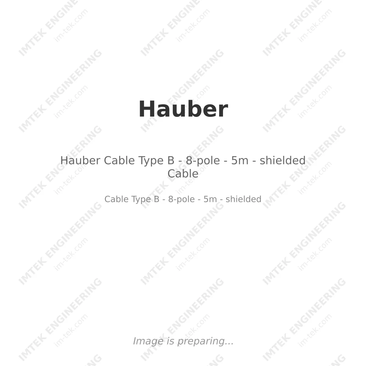 Hauber Cable Type B - 8-pole - 5m - shielded Cable