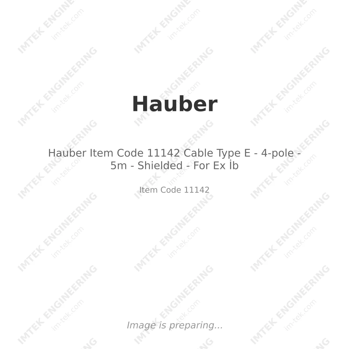 Hauber Item Code 11142 Cable Type E - 4-pole - 5m - Shielded - For Ex İb