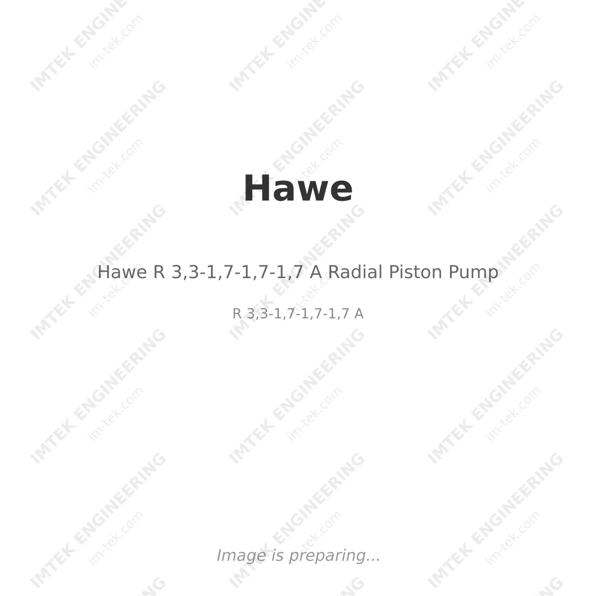 Hawe R 3,3-1,7-1,7-1,7 A Radial Piston Pump