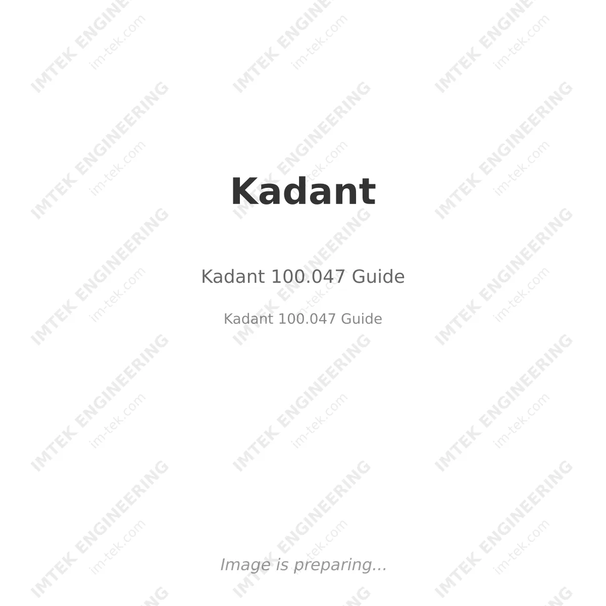 Kadant 100.047 Guide