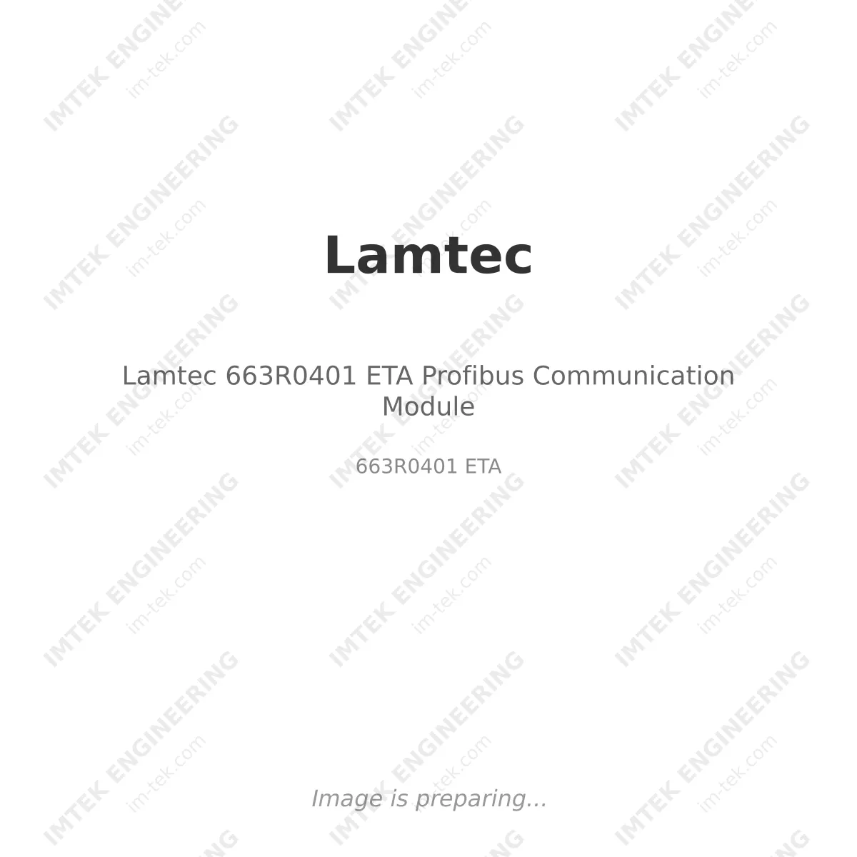 Lamtec 663R0401 ETA Profibus Communication Module