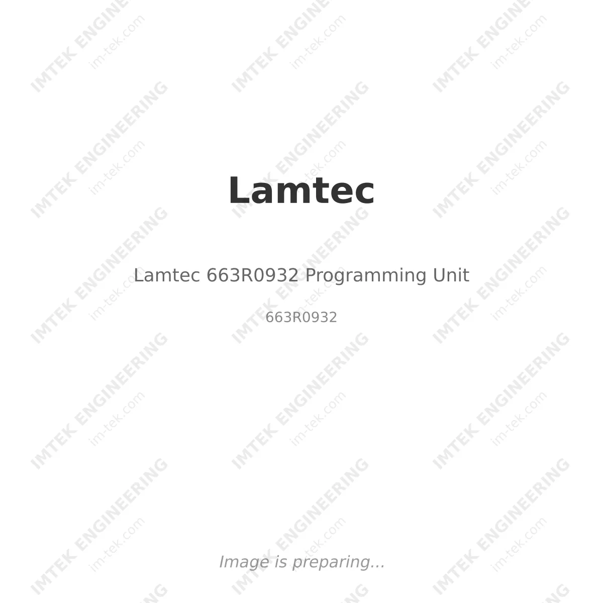 Lamtec 663R0932 Programming Unit