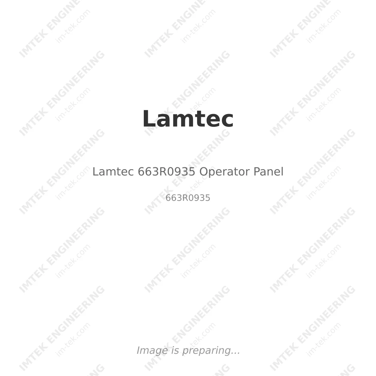 Lamtec 663R0935 Operator Panel