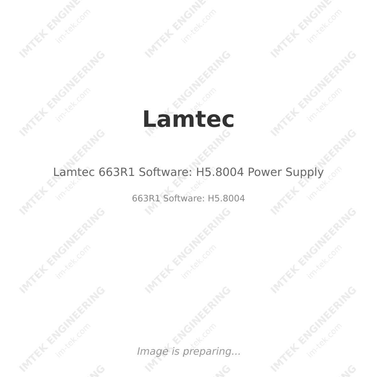 Lamtec 663R1 Software: H5.8004 Power Supply