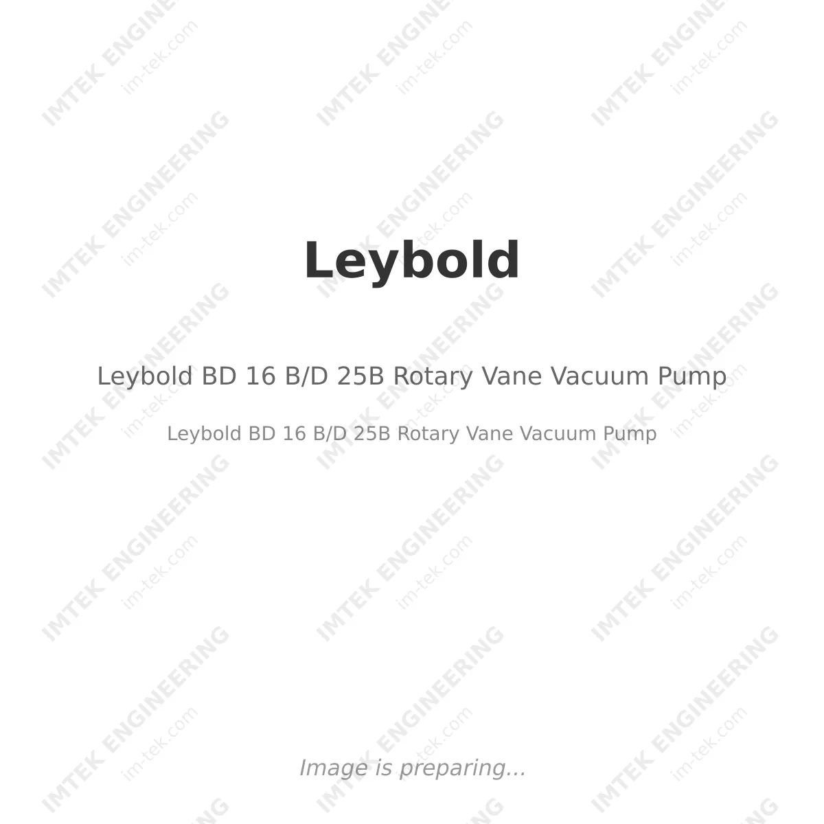 Leybold BD 16 B/D 25B Rotary Vane Vacuum Pump