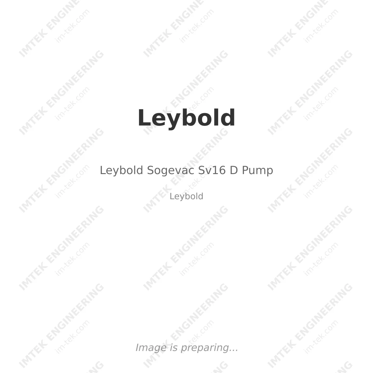 Leybold Sogevac Sv16 D Pump