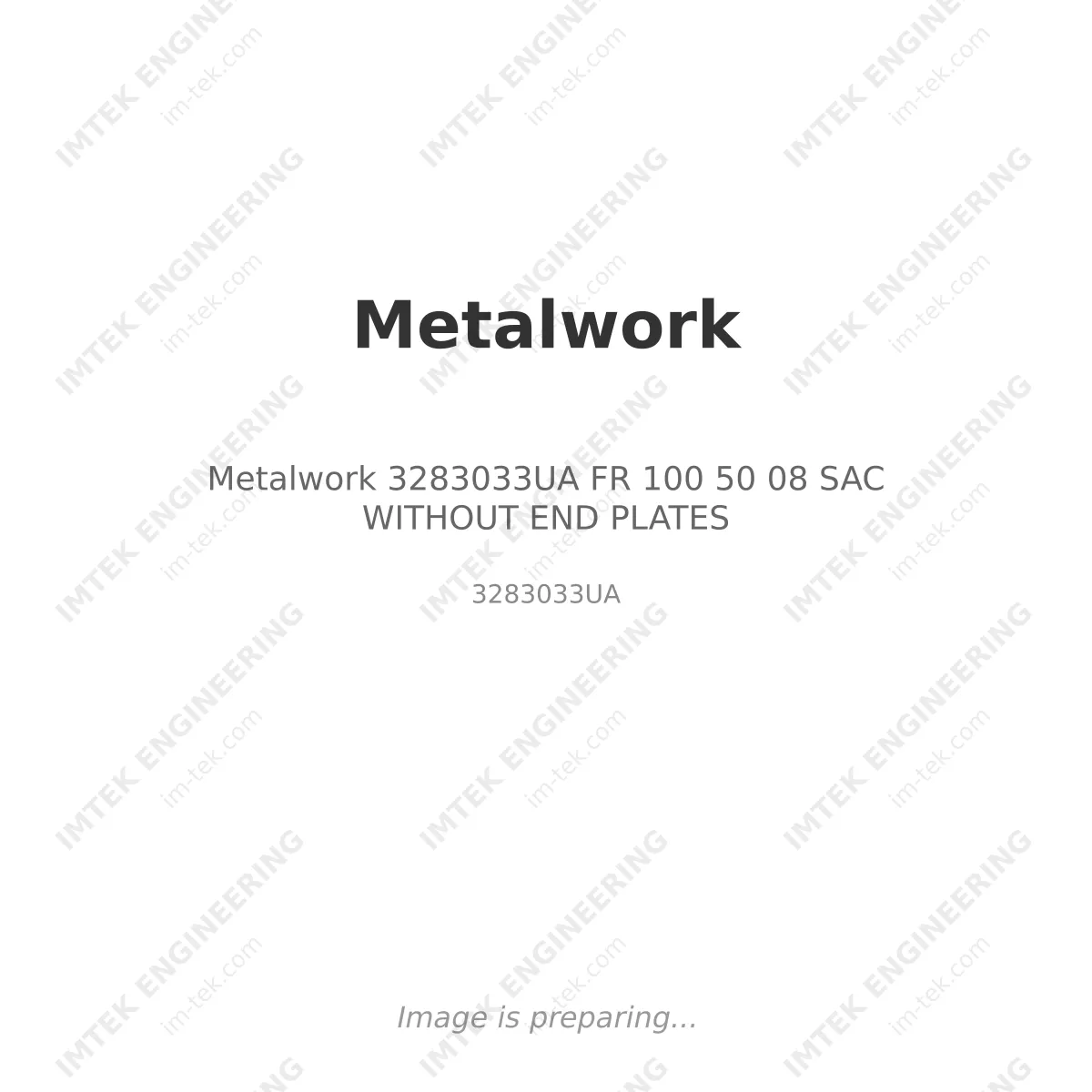 Metalwork 3283033UA 	   FR 100 50 08  SAC WITHOUT END PLATES