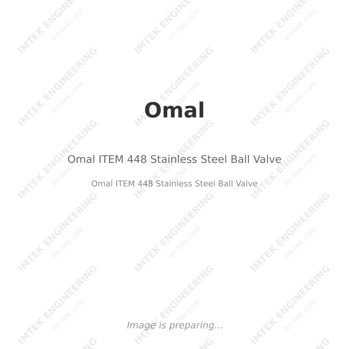 Omal ITEM 448  Stainless Steel Ball Valve