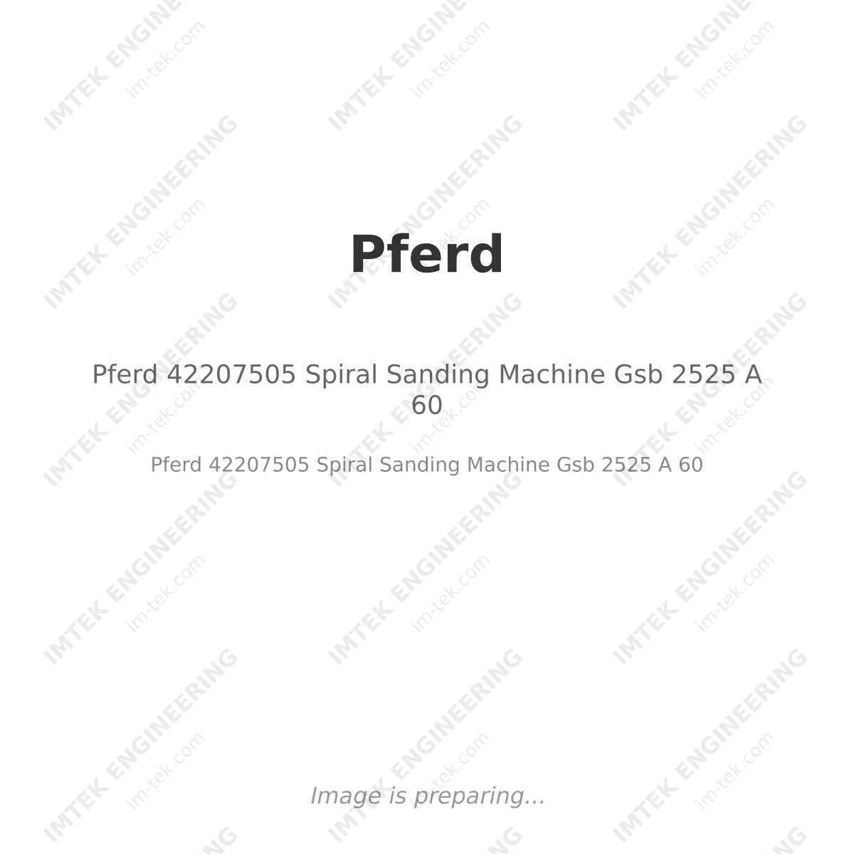 Pferd 42207505 Spiral Sanding Machine Gsb 2525 A 60