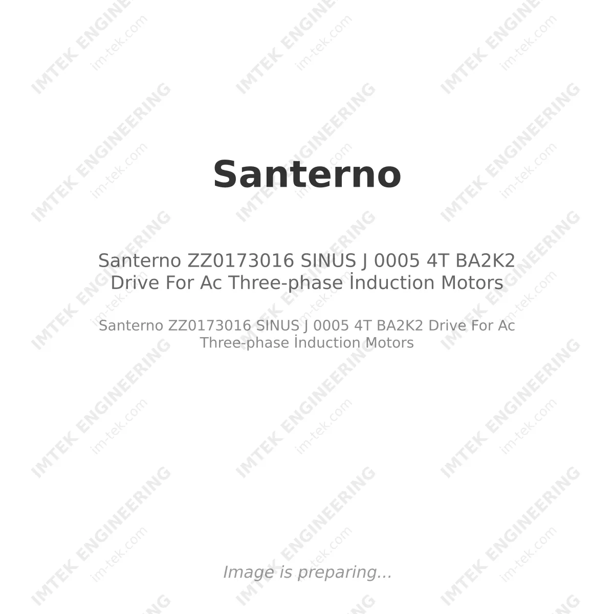 Santerno ZZ0173016    SINUS J 0005 4T BA2K2    Drive For Ac Three-phase İnduction Motors
