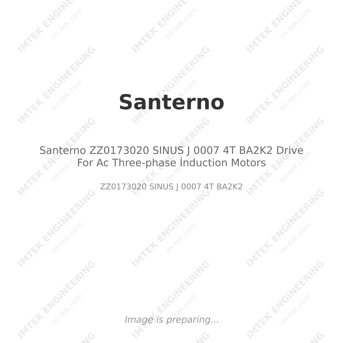 Santerno ZZ0173020 SINUS J 0007 4T BA2K2 Drive For Ac Three-phase İnduction Motors