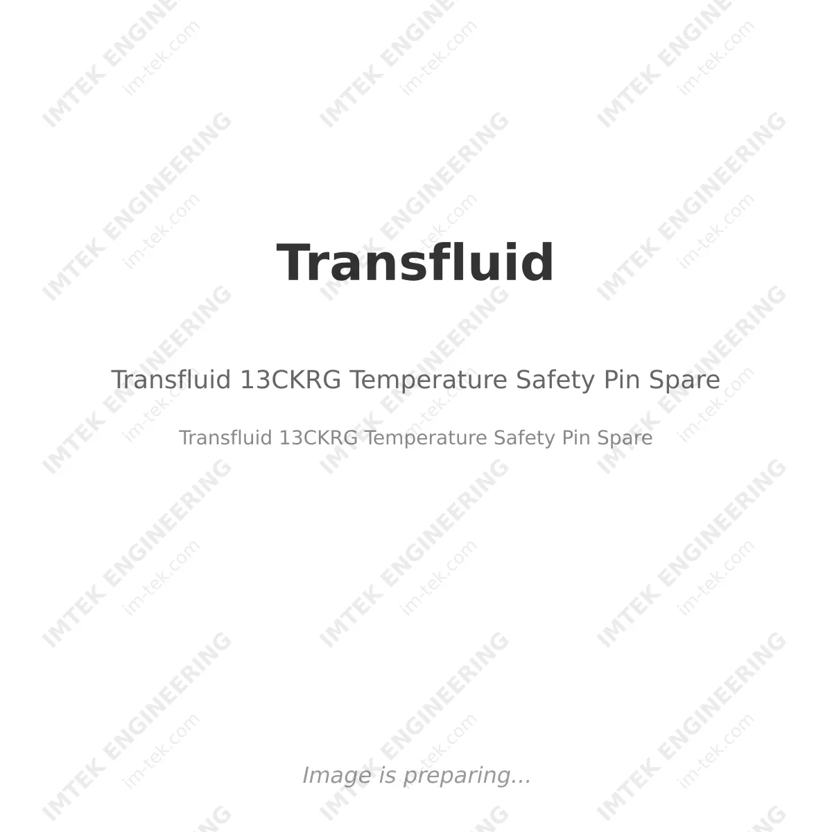 Transfluid 13CKRG Temperature Safety Pin Spare