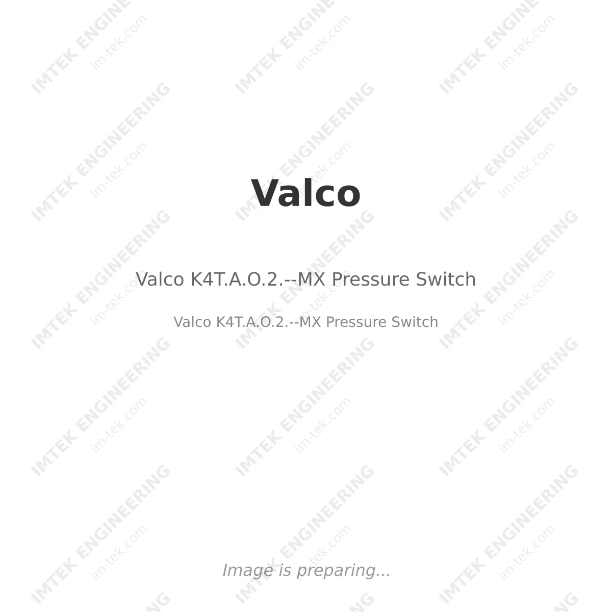 Valco K4T.A.O.2.--MX Pressure Switch