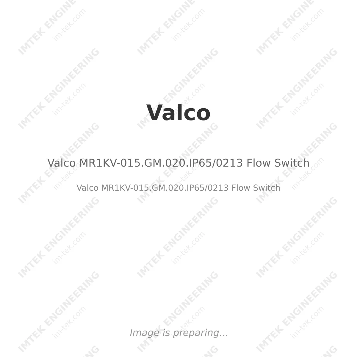 Valco MR1KV-015.GM.020.IP65/0213 Flow Switch