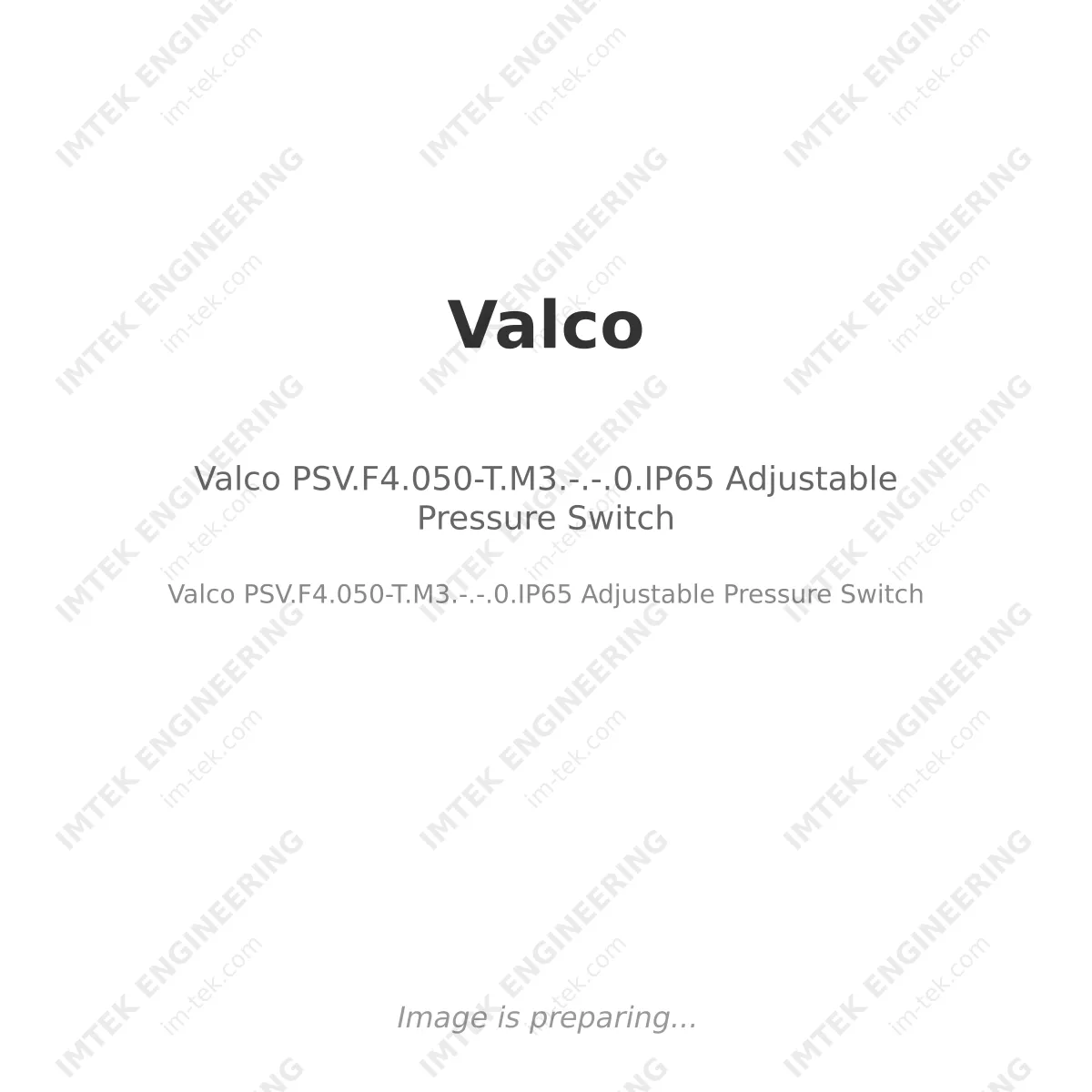 Valco PSV.F4.050-T.M3.-.-.0.IP65  Adjustable Pressure Switch