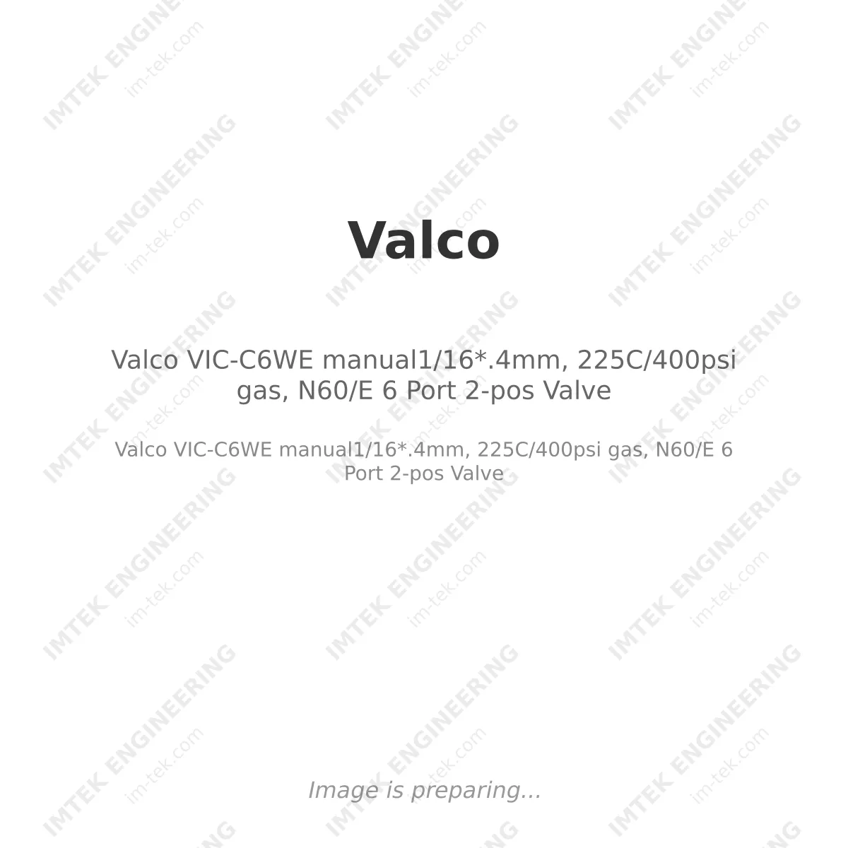 Valco VIC-C6WE  manual1/16*.4mm, 225C/400psi gas, N60/E 6 Port 2-pos Valve