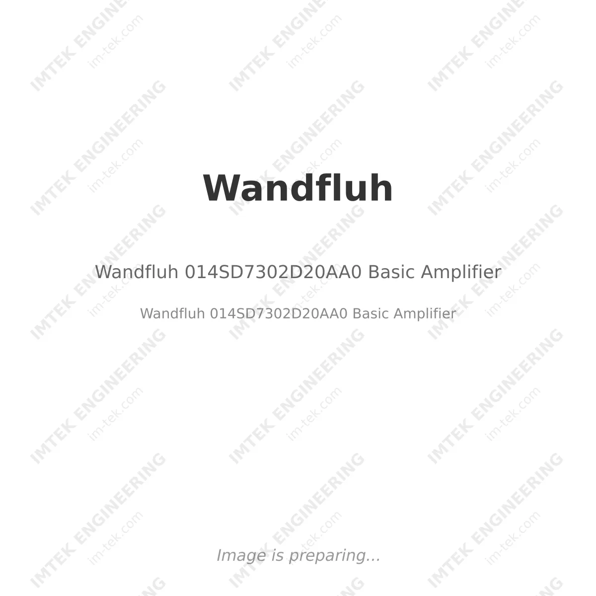 Wandfluh 014SD7302D20AA0  Basic Amplifier