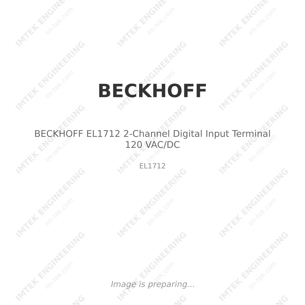 BECKHOFF BECKHOFF EL1712 2-Channel Digital Input Terminal 120 VAC/DC - EL1712