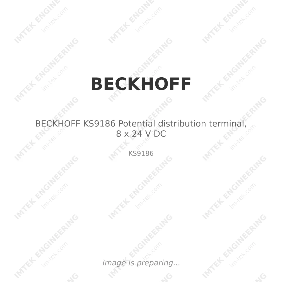 BECKHOFF BECKHOFF KS9186 Potential distribution terminal, 8 x 24 V DC - KS9186