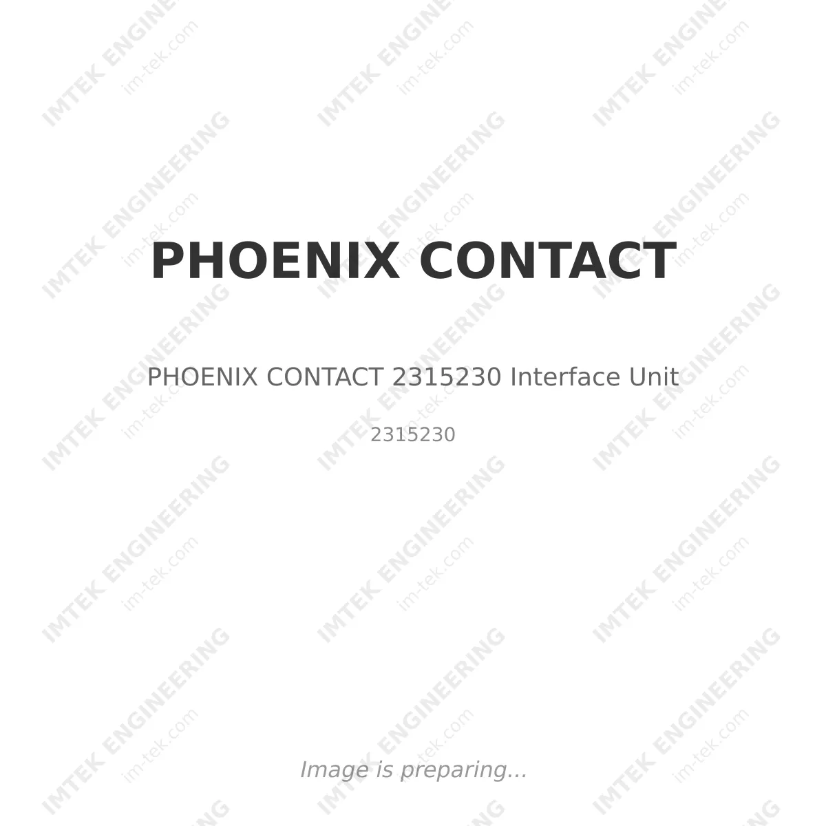 PHOENIX CONTACT PHOENIX CONTACT 2315230 Interface Unit - 2315230