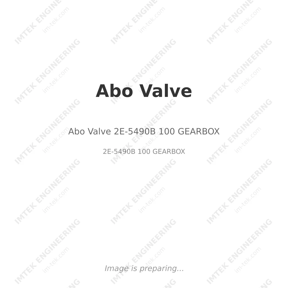 Abo Valve Abo Valve 2E-5490B 100 GEARBOX - 2E-5490B 100 GEARBOX
