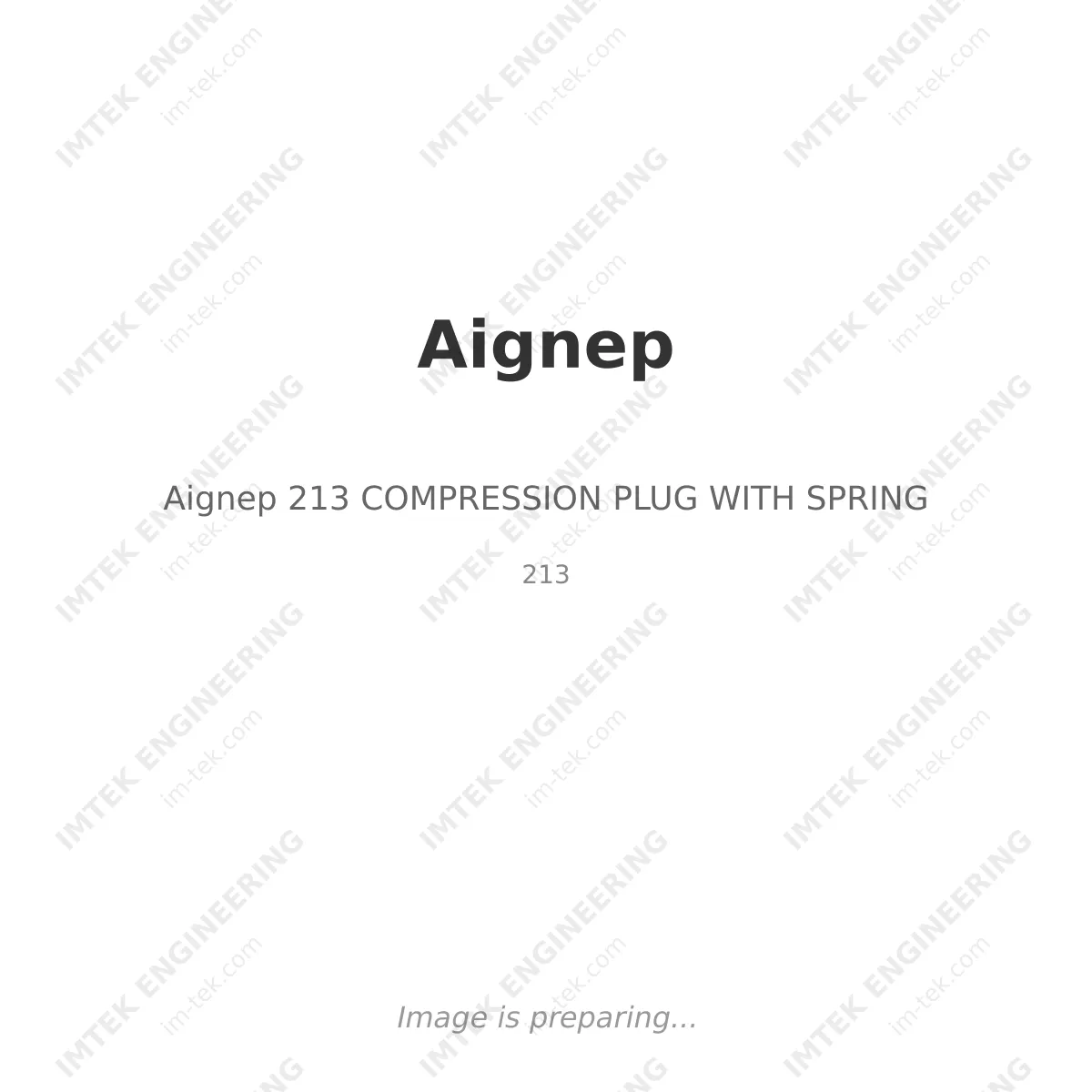 Aignep Aignep 213 COMPRESSION PLUG WITH SPRING - 213
