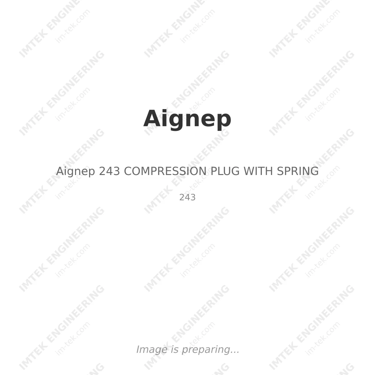 Aignep Aignep 243 COMPRESSION PLUG WITH SPRING - 243