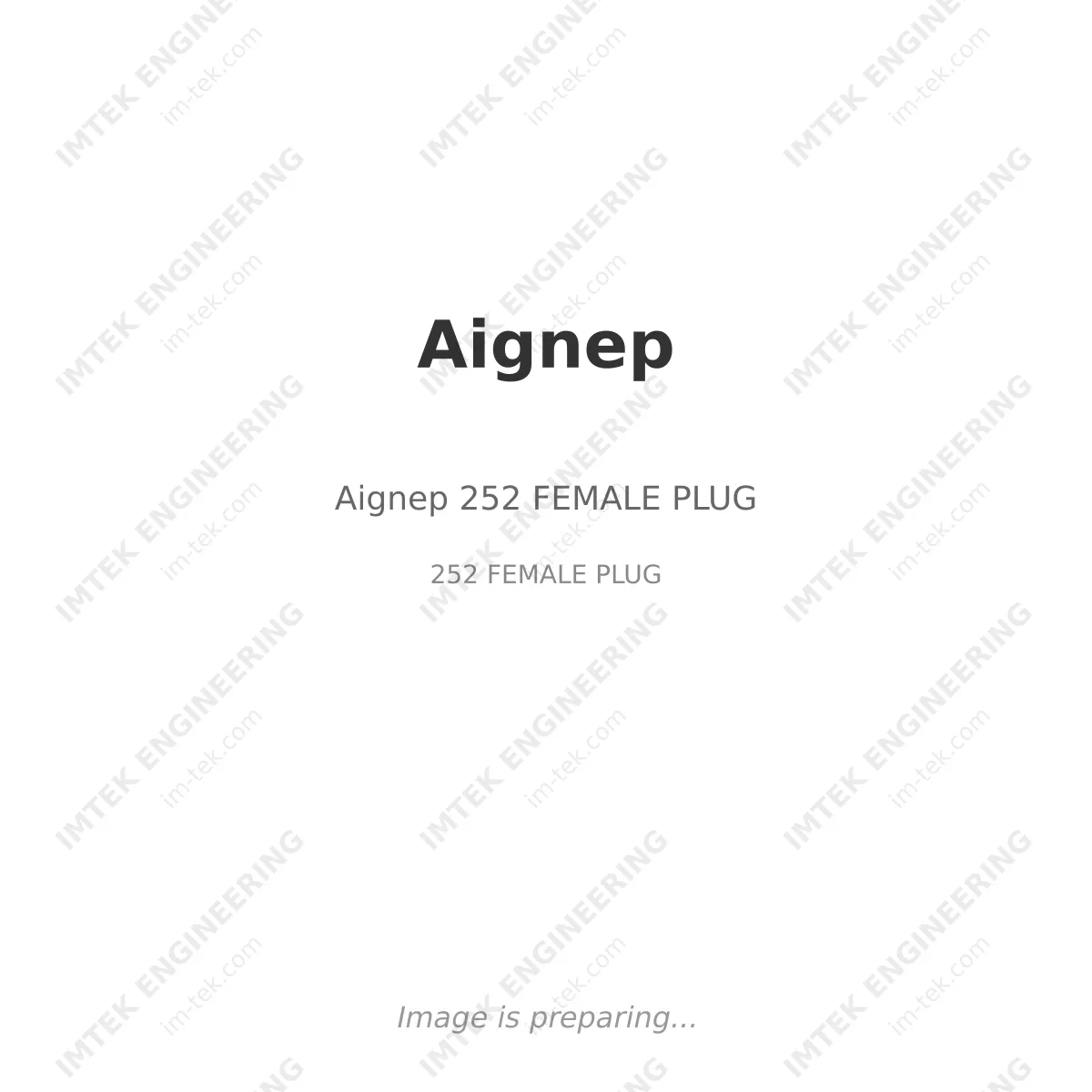 Aignep Aignep 252 FEMALE PLUG - 252 FEMALE PLUG